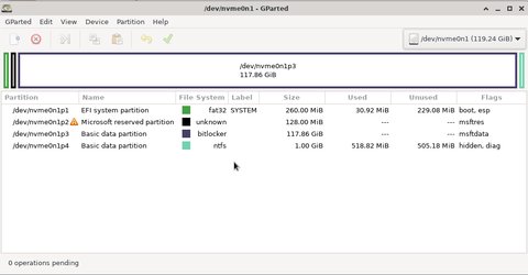Check the disk partitions