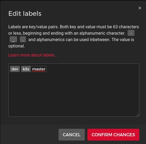 example fo labels in hetzner cloud