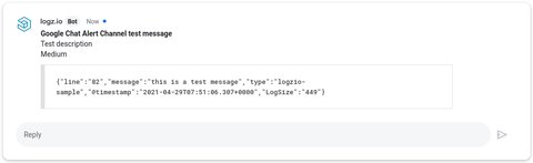 Google Chat example notification