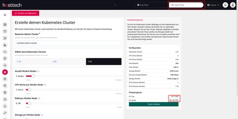 hosttech kubernetes cluster