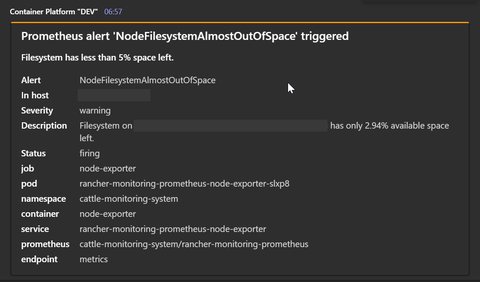 incoming alert in MS Teams
