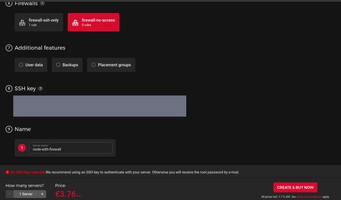node with firewall attached