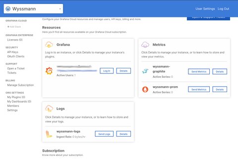 Grafana Cloud account settings