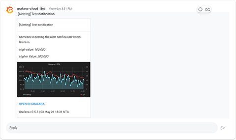 Google Chat example notification